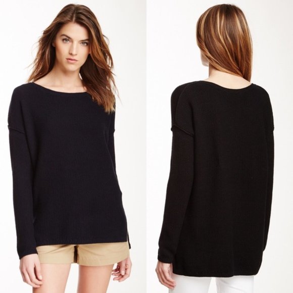 Vince Sweaters - Vince cashmere cotton seed stitch waffle knit boxy relaxed fit pullover sweater